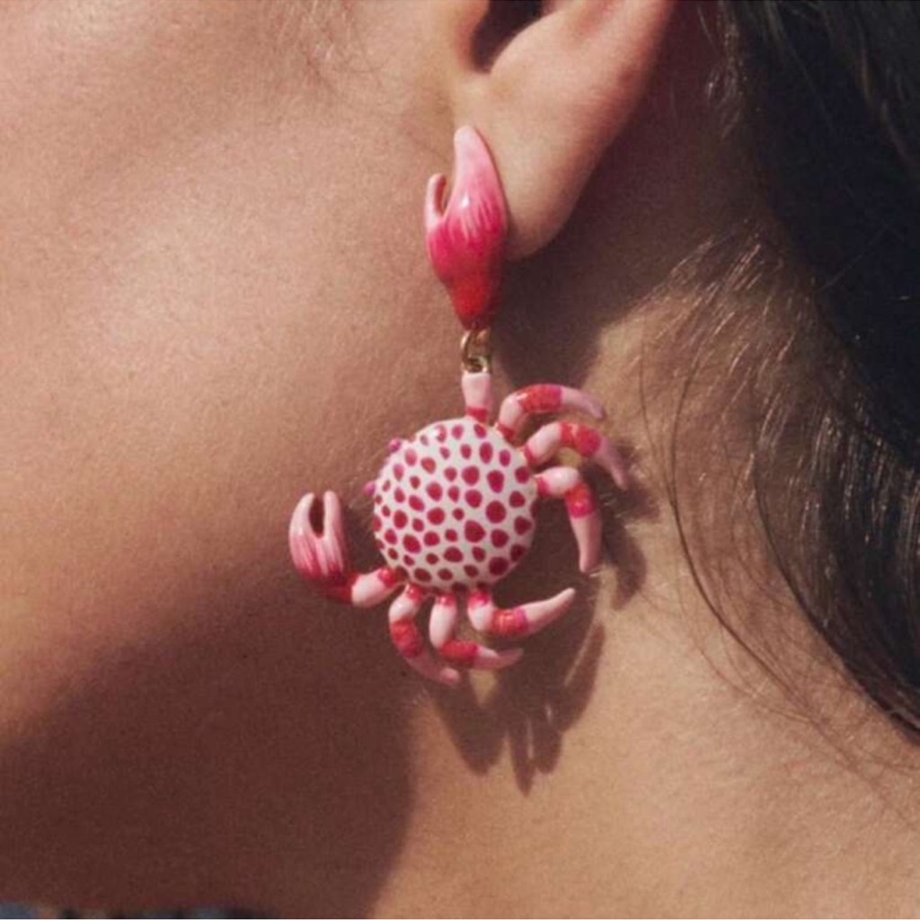 18k Gold Plated Crab Earrings Creative Ocean Animal Pendant Earrings New 35$